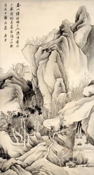 Tang yin in mountain antique Chinese Oil Paintings